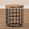 Baxton Studio Carie Black Finished Metal Distressed Wood Accent Table 132-7212 - alternate 2